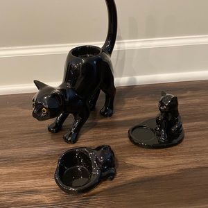 Partylite black cat tea light holders